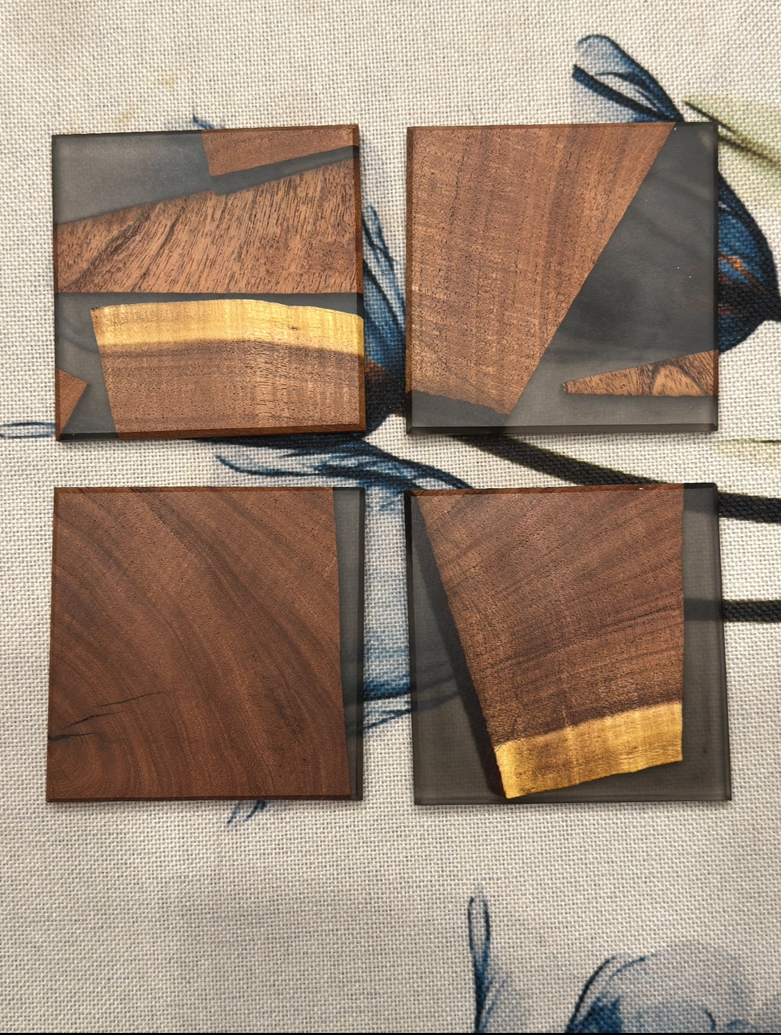 Mesquite and epoxy coasters