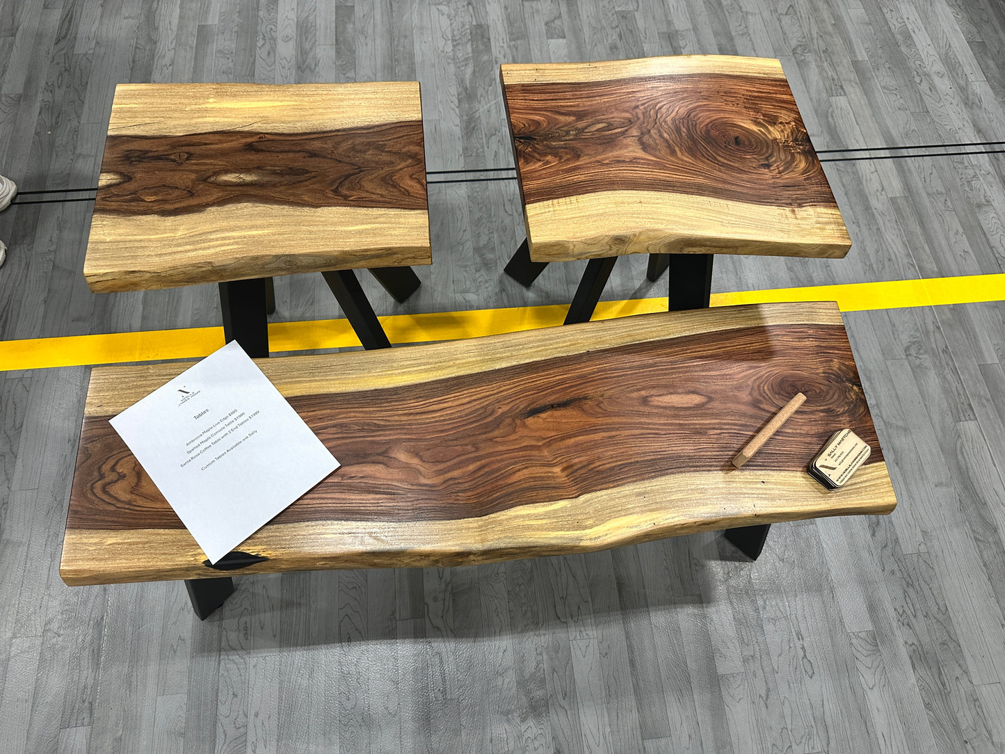 Santa Rosa Coffee Table with 2 End Tables-Live Edge