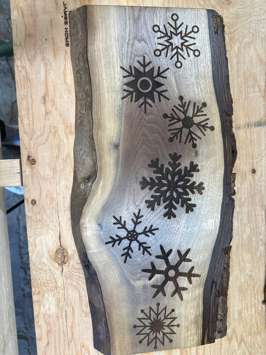Walnut Live Edge-Snowflakes