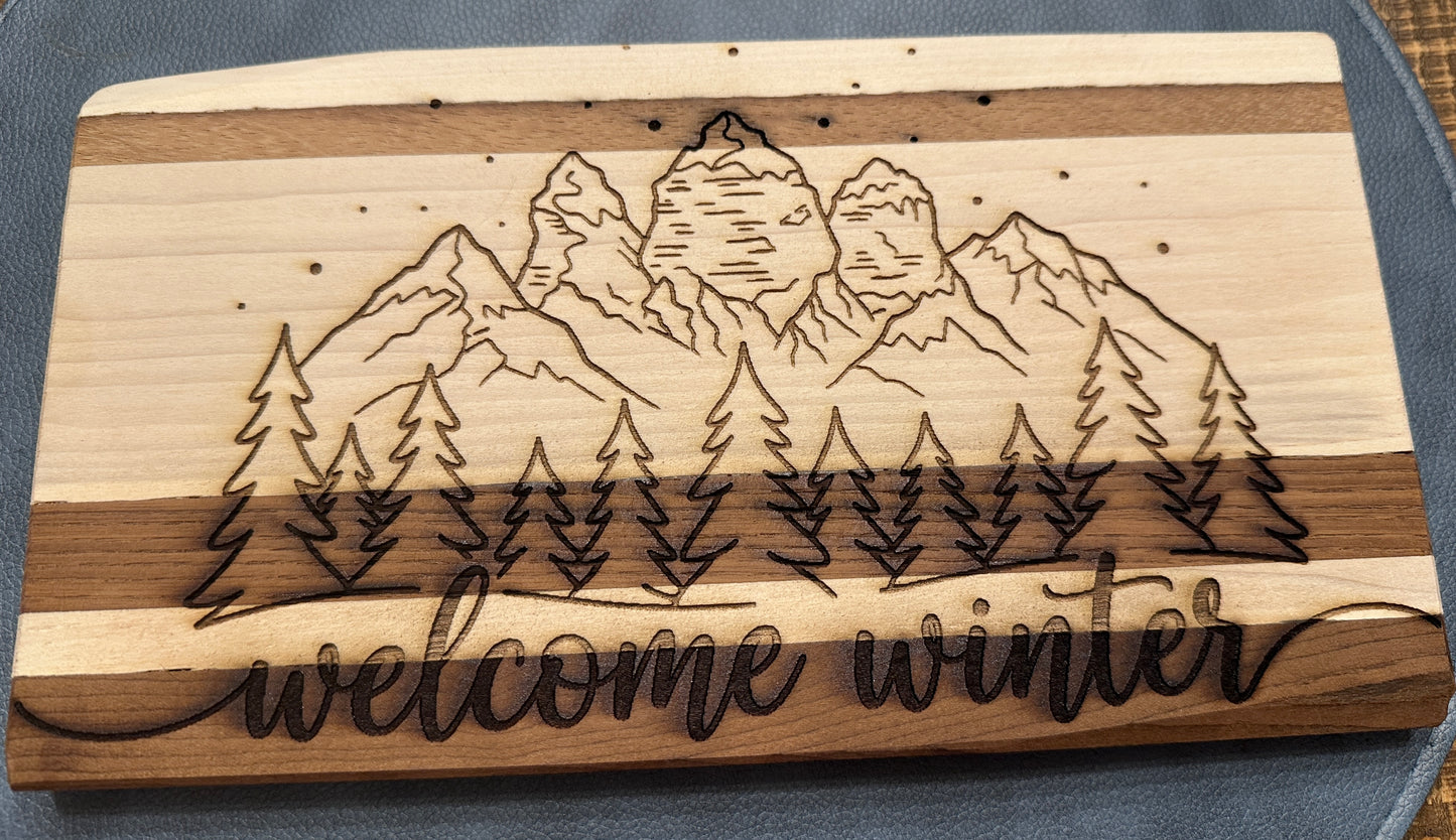 Welcome Winter-Three Sisters Mountains (board) Medium/Large