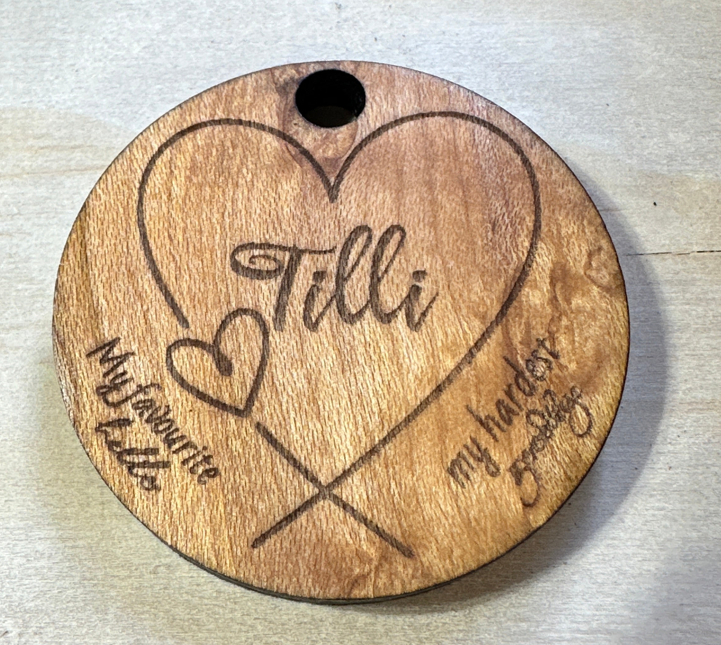 Custom wood key chain